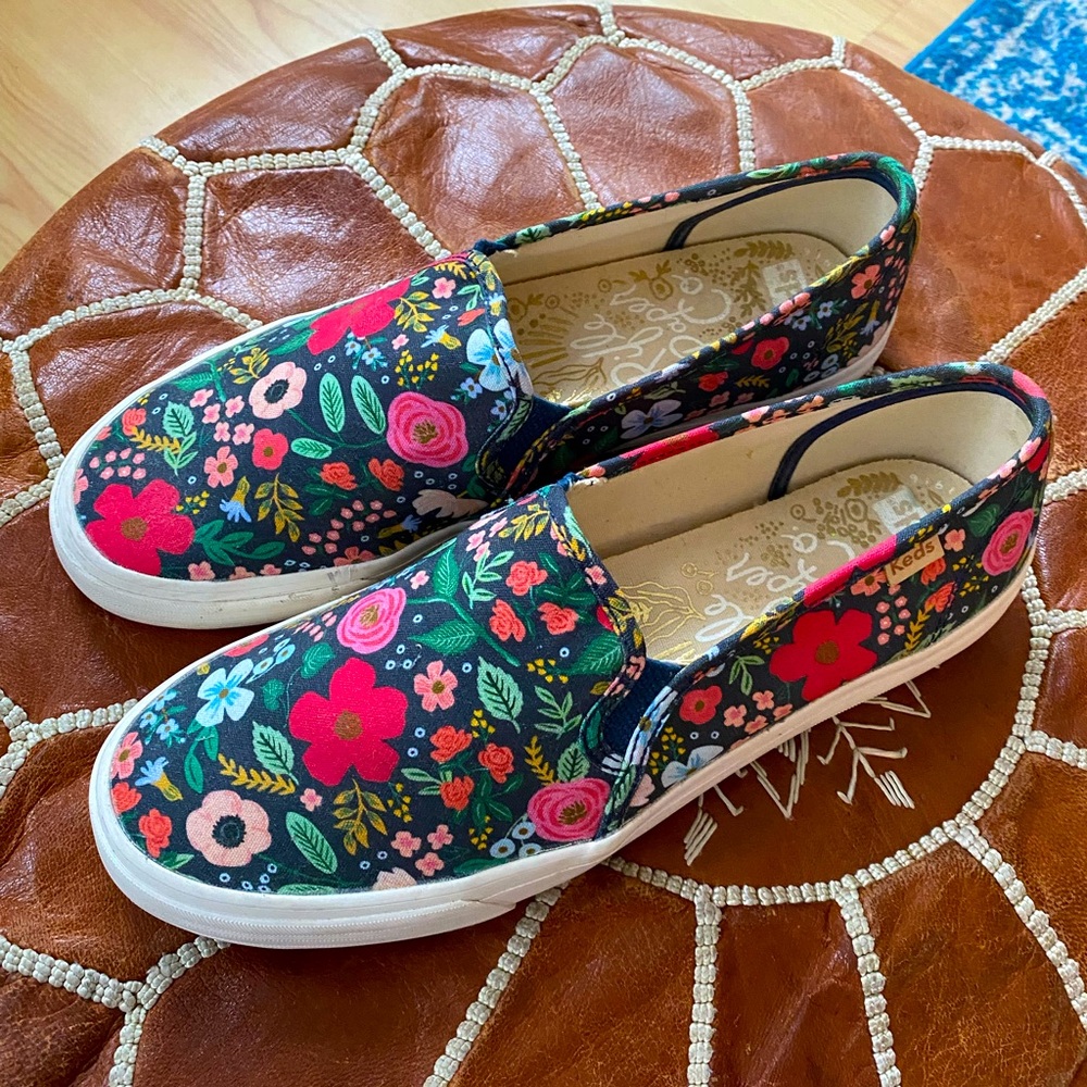 Keds x Rifle Paper Co Wild Rose Double Decker Slip-On Sz 8.5